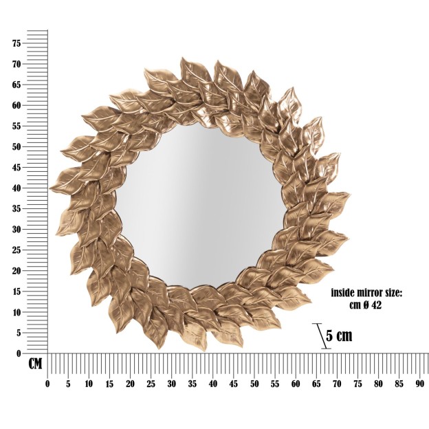 OGLINDA DE PERETE GLAM PETAL RAME 73X5