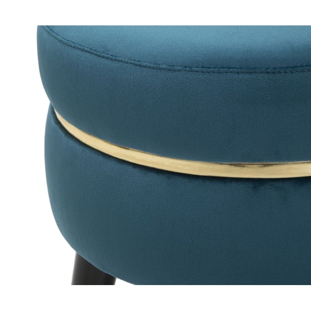 TABURET PARIS TEAL/AUR CM Ø 35X40,5