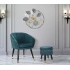 TABURET PARIS TEAL/AUR CM Ø 35X40,5