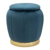 TABURET DEPOZITARE PARIS TEAL/AUR CM Ø 43X43