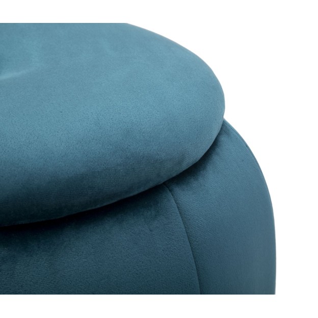 TABURET DEPOZITARE PARIS TEAL/AUR CM Ø 43X43