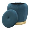 TABURET DEPOZITARE PARIS TEAL/AUR CM Ø 43X43