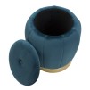 TABURET DEPOZITARE PARIS TEAL/AUR CM Ø 43X43