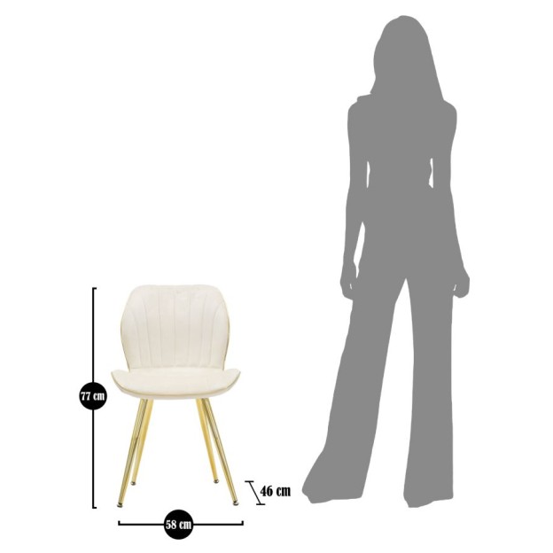 SCAUN PARIS SPACE CREAM/AUR SET 2 46X58X77