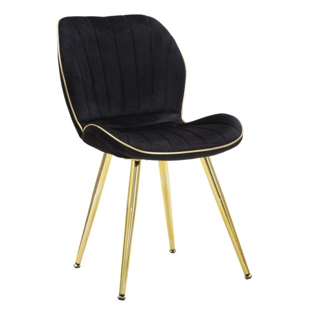 SCAUNE PARIS SPACE NEGRU/AUR SET 2 PZ CM 46X58X77