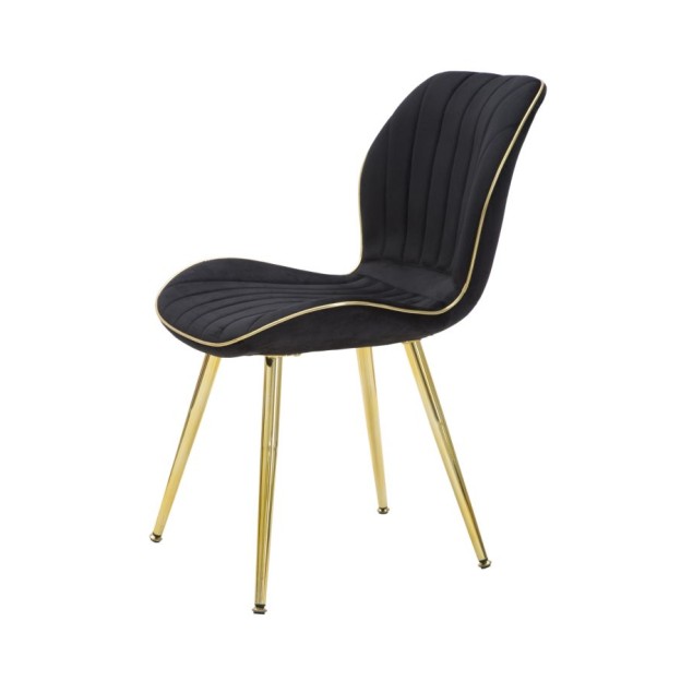 SCAUNE PARIS SPACE NEGRU/AUR SET 2 PZ CM 46X58X77