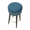 TABURET DE BAR PARIS TEAL/AUR CM Ø 35X74