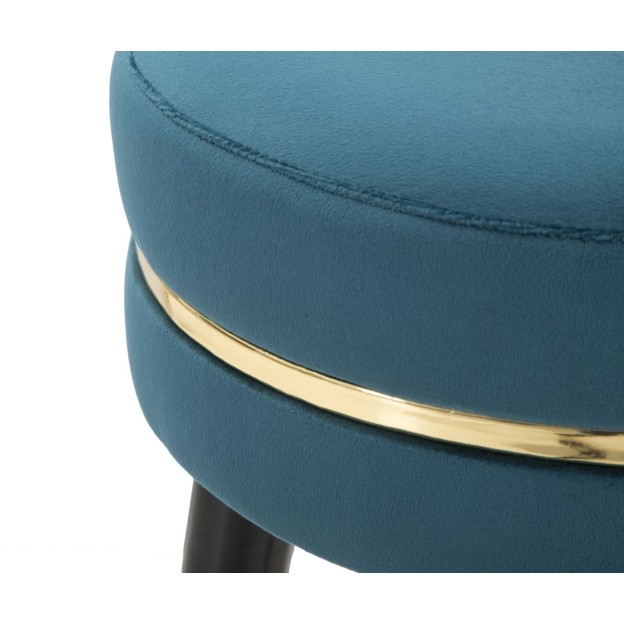 TABURET DE BAR PARIS TEAL/AUR CM Ø 35X74