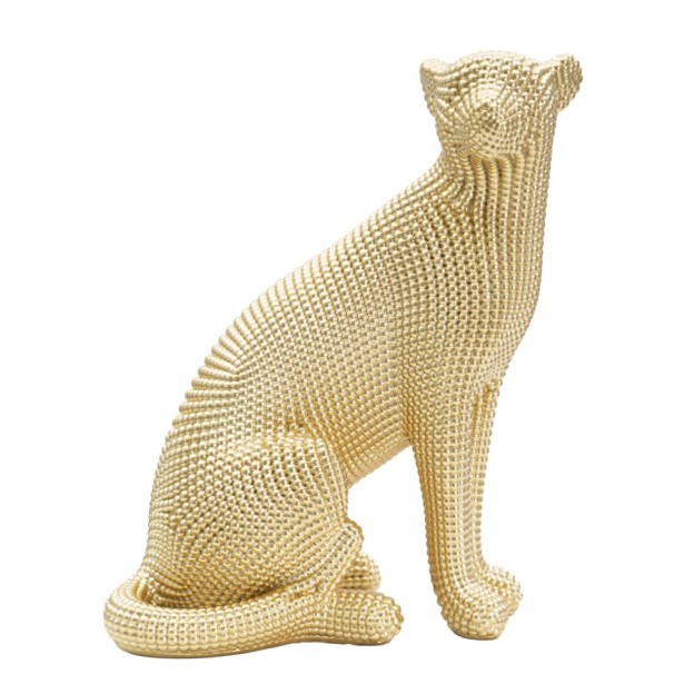 FIGURINA LEOPARD GOLD CM 23X15,5X29