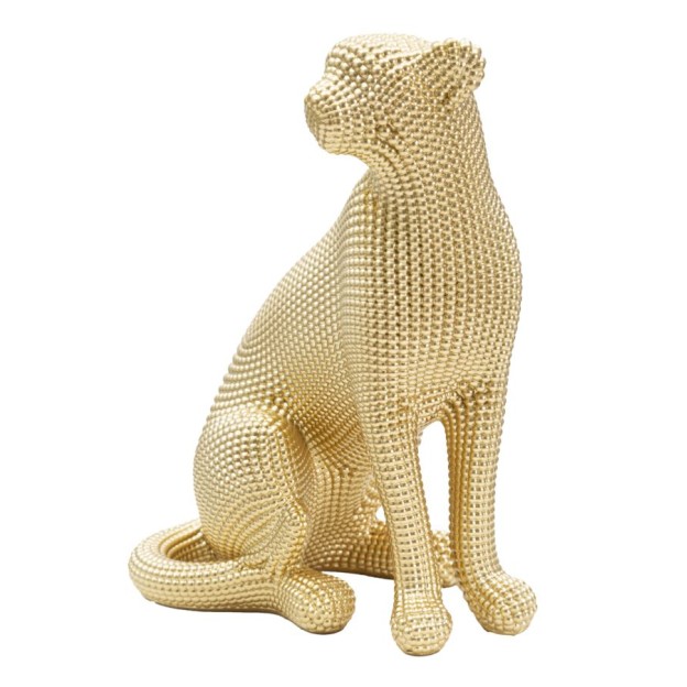 FIGURINA LEOPARD GOLD CM 23X15,5X29