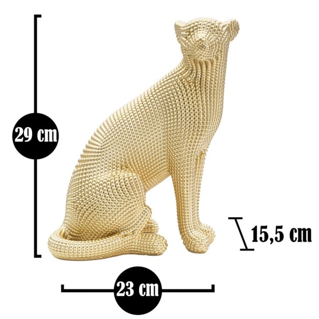 FIGURINA LEOPARD GOLD CM 23X15,5X29