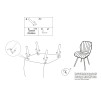 SCAUN PARIS SPACE COADA/AUR SET 2 PZ CM 46X58X77