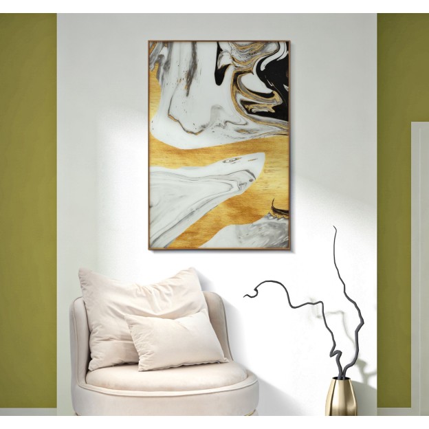 PANOU DE PERETE STICLA CU CADRU GHOSTLY CM 80X3,5X120