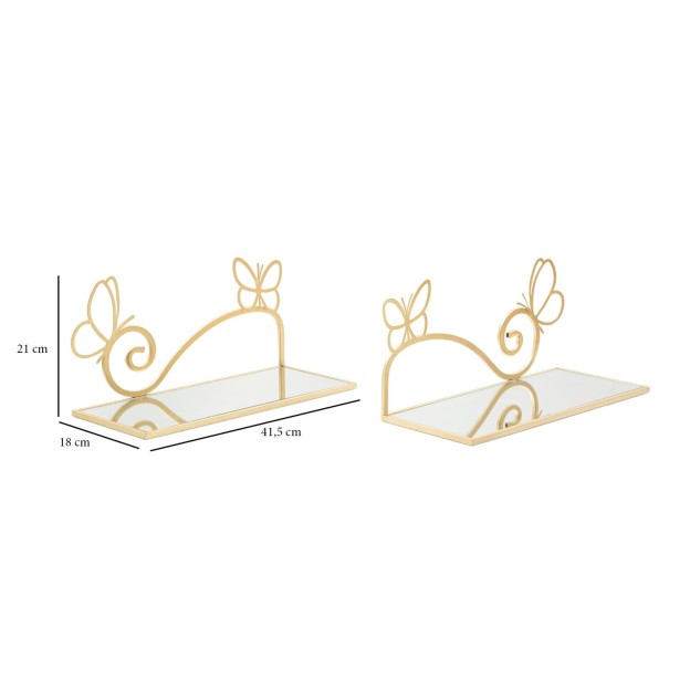 SET RAFTURI FLUTURI PERETE PAT 2 BUC CM 41,5X18X21