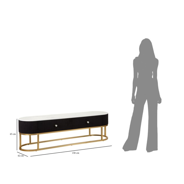 SUPORT TV MONTPELLIER NEGRU CM 150X42X45