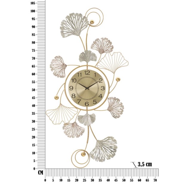 DECORATIE PERETE LEAVY CU CEAS CM 52,5X3,5X102