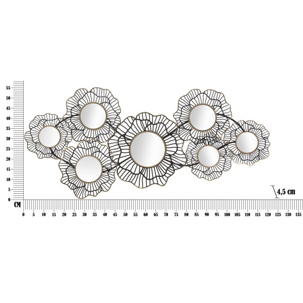 DECORATIE DE PERETE OSAKA CU OGLINZI 121x5x56