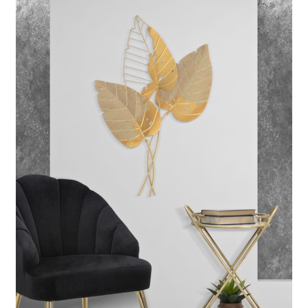 DECORATIE PERETE FRUNZĂ DE TOAMNĂ AURIU 53X4X84,5