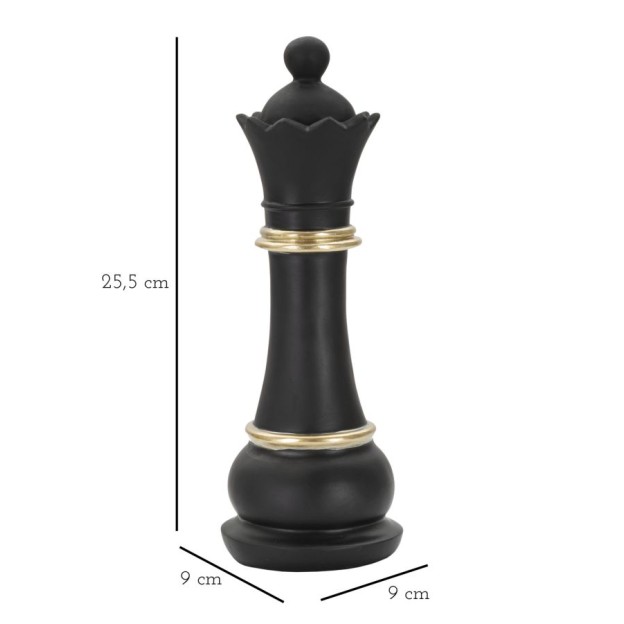 FIGURINA REGINA NEGRU CU AURIU 9X25,5