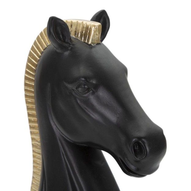 FIGURINA CAL NEGRU CU AURIU 10,5X8,5X19