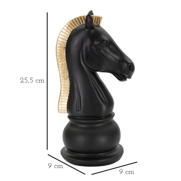 FIGURINA CAL NEGRU CU AURIU 10,5X8,5X19