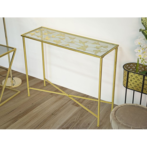CONSOLA FLUTURI STICLA CM 100X35X80