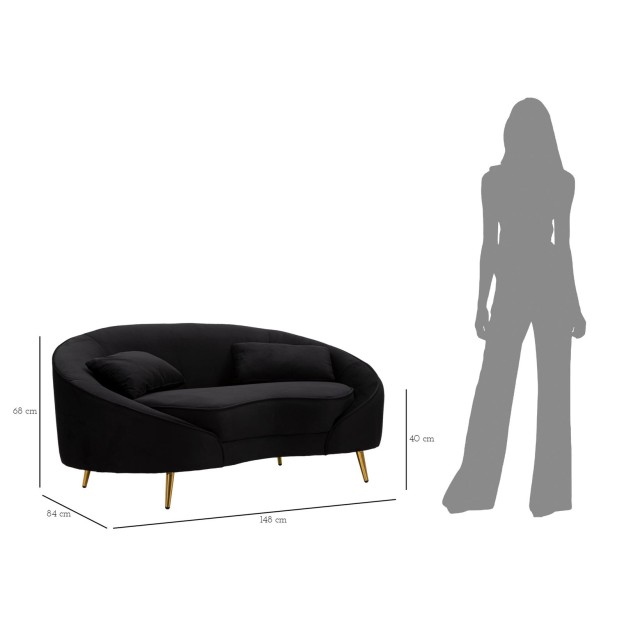 CANAPEA CU PERNE NEGRE LOZE OSLO 148X84X68