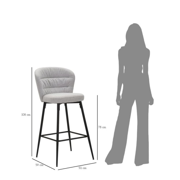 TABURET DE BAR LOSANNA GR SET 2 PZ CM 52X59X108