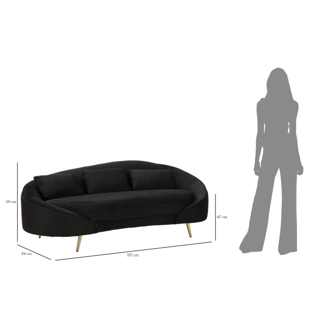 CANAPEA CU PERNE NEGRE LOZE OSLO 185X84X68