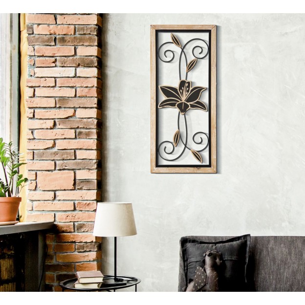 PANOU DE PERETE FIER/LEMN KOMAN -B- CM 26X2,5X60