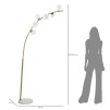 LAMPA GLAMMY ARC 6 LUCI CM 130X45X220-246