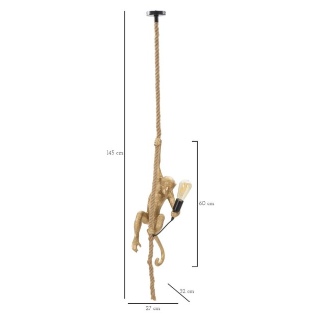 PLAFONIERA MONKEY GOLD CM Ø 27X32X60