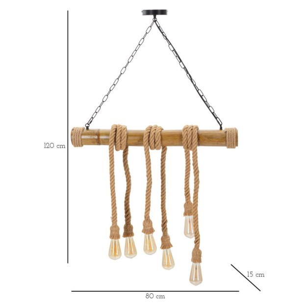 PLAFONIERA BAMBUS/FÂNĂ CM 80X15X120