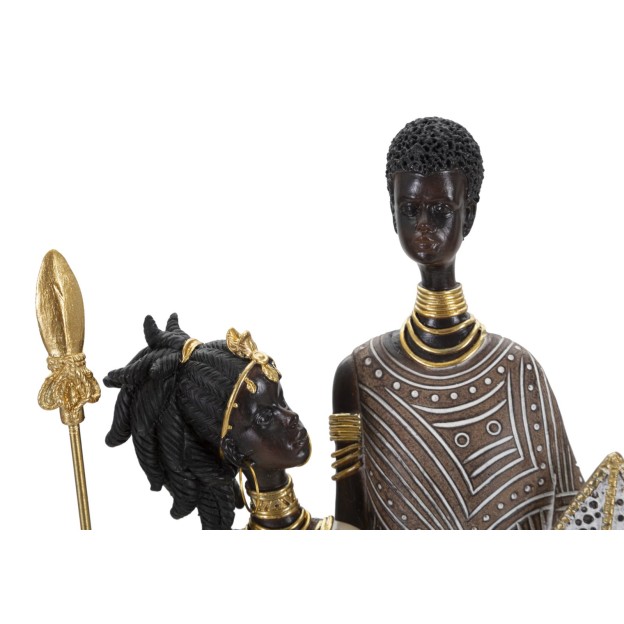 STATUIE FAMILIA TRIBALA MASAI CM 16,5X11,5X38