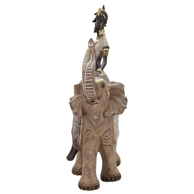 STATUIE MASAI TRIBAL CU ELEFANT CM 22,5X12X32,5