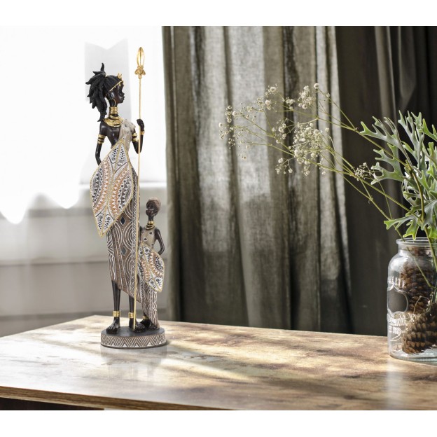 STATUIE MASAI TRIBAL CU FIUL CM 11,5X8,5X46