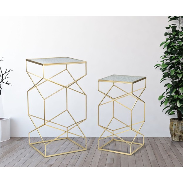 SET 2 MASUTE GLASSY COPPIA 50X50X100-40X40X80