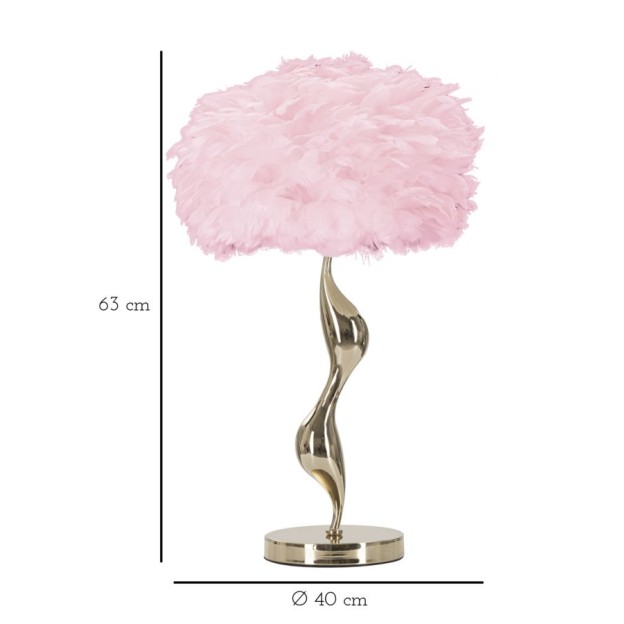 LAMPĂ DE MASA SLIM ROZ CM Ø 40X63