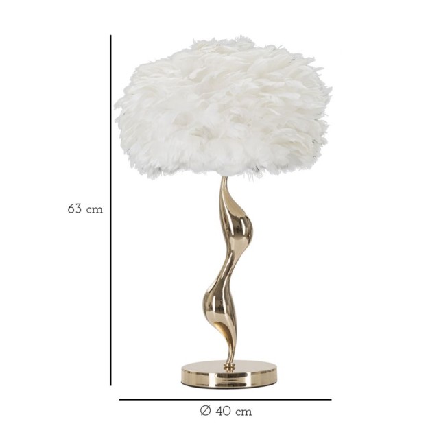 LAMPĂ DE MASA SLIM ALB CM Ø 40X63