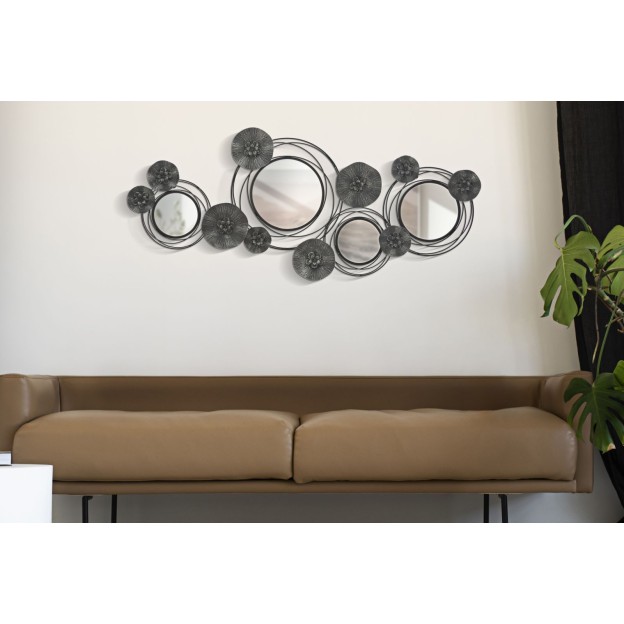 PANOU FIER CU OGLINDĂ ROTUNDA 117X5,5X49