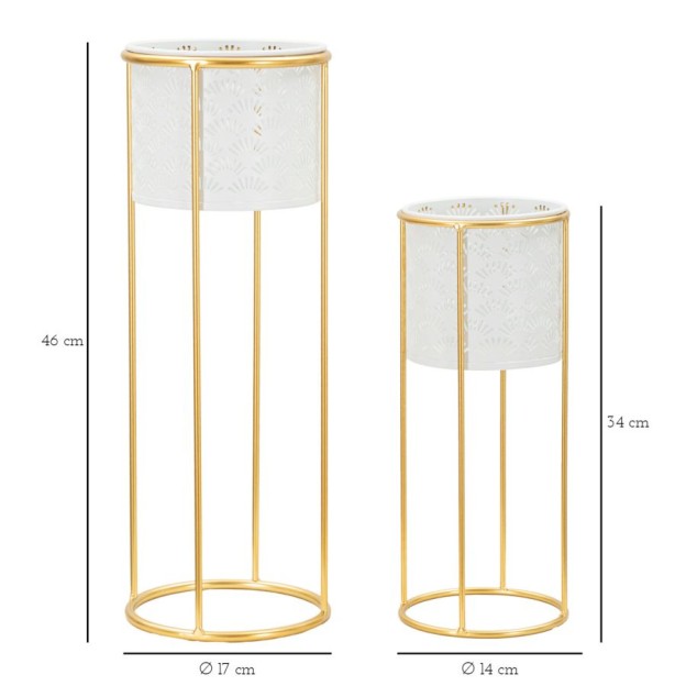 SUPORT VAZA ALB SET 2 BUC CM Ø 17X46-14X34
