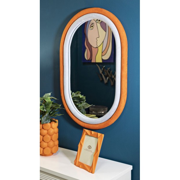 OGLINDA DE PERETE ANTONY ORANGE/MIX VELVET 60X4X90