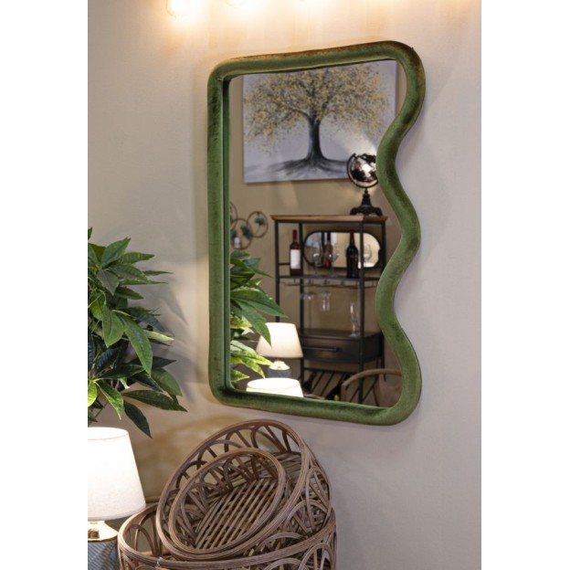 OGLINDA DE PERETE TOD GREEN VELVET CM 60X4X90