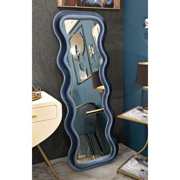 OGLINDA DE PERETE EMILY BLUE VELVET 60X6X160