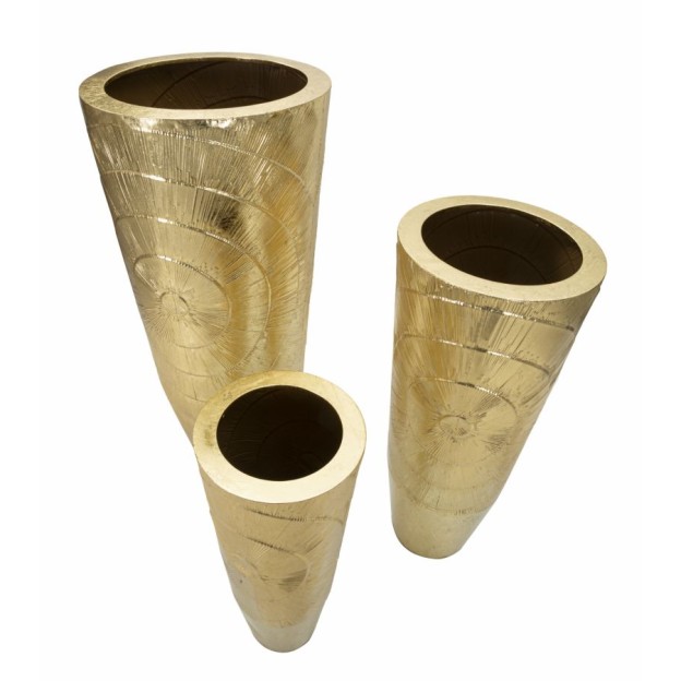 VAZA DECORATIVA GOLDELY SET 3 BUC CM Ø 50,8X114,9-40X92,7-29,8X70,5