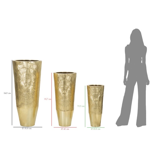 VAZA DECORATIVA GOLDELY SET 3 BUC CM Ø 50,8X114,9-40X92,7-29,8X70,5