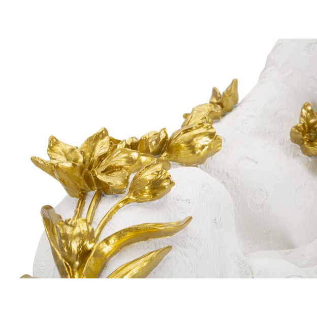 FIGURINA LEOPARD ALB/AUR CM 53X21,5X24