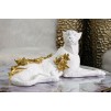 FIGURINA LEOPARD ALB/AUR CM 53X21,5X24