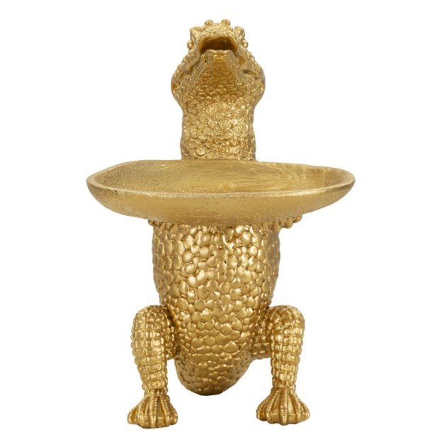 FIGURINA DECORATIVA COCODRILE DE AUR CM 23X15,25X26,60