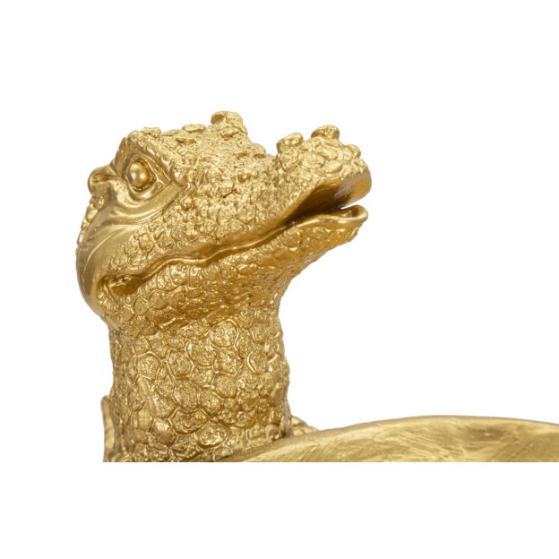 FIGURINA DECORATIVA COCODRILE DE AUR CM 23X15,25X26,60